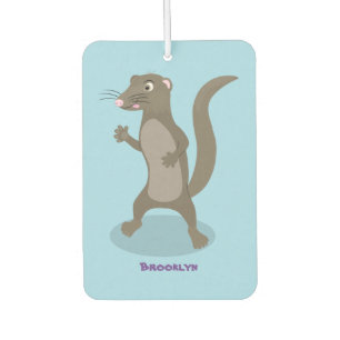 Cute mongoose cartoon illustration car air freshener