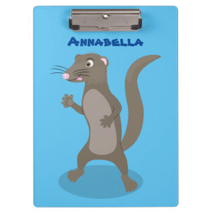 Cute mongoose cartoon illustration clipboard