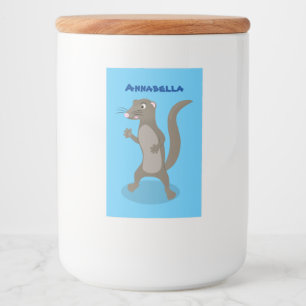 Cute mongoose cartoon illustration food label