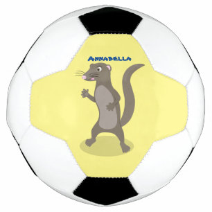 Cute mongoose cartoon illustration football