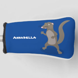 Cute mongoose cartoon illustration golf head cover