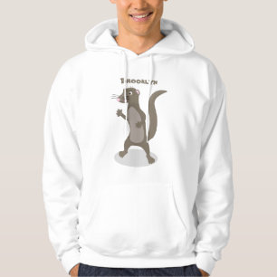 Cute mongoose cartoon illustration hoodie