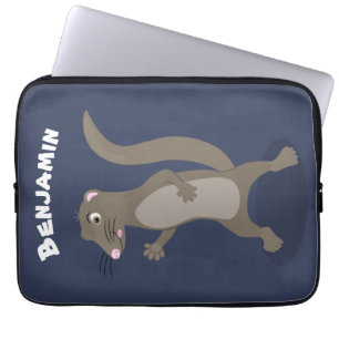 Cute mongoose cartoon illustration laptop sleeve