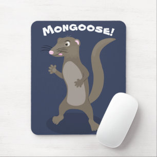 Cute mongoose cartoon illustration mouse mat