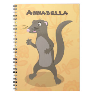 Cute mongoose cartoon illustration notebook