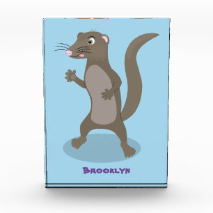 Cute mongoose cartoon illustration photo block
