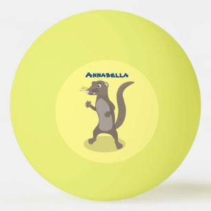 Cute mongoose cartoon illustration ping pong ball