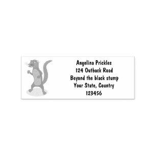 Cute mongoose cartoon illustration rubber stamp