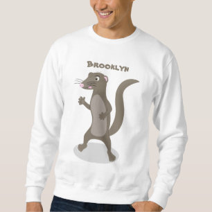 Cute mongoose cartoon illustration sweatshirt