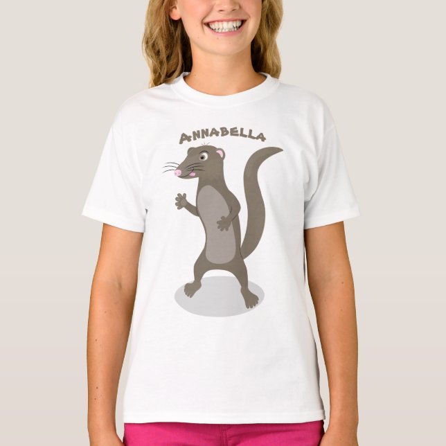Cute mongoose cartoon illustration T-Shirt (Front)