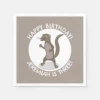 Cute mongoose personalised cartoon birthday