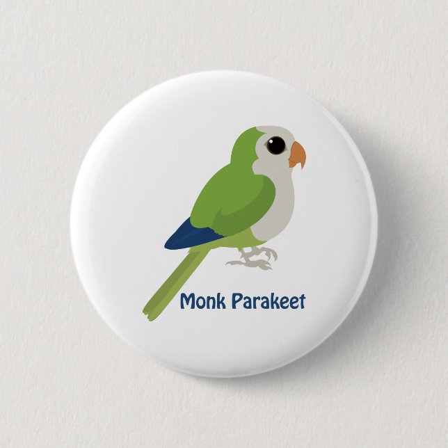 Cute Monk Parakeet 6 Cm Round Badge (Front)