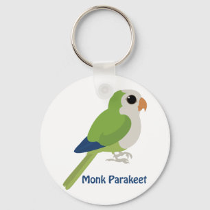 Cute Monk Parakeet Key Ring