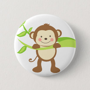 Cute Monkey 6 Cm Round Badge