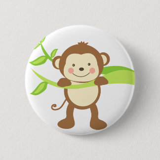 Cute Monkey 6 Cm Round Badge