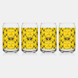 Cute Monkey And Banana Print Can Glass