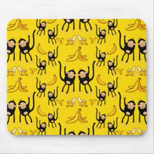 Cute Monkey And Banana Print Mouse Mat