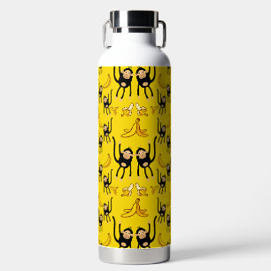 Cute Monkey And Banana Print Water Bottle