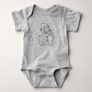 cute monkey baby bodysuit
