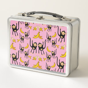 Cute Monkey Birthday Metal Lunch Box