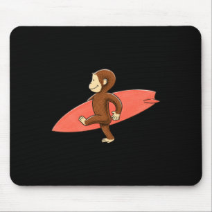 Cute Monkey Carrying Surfboard Beach Summer Mouse Mat