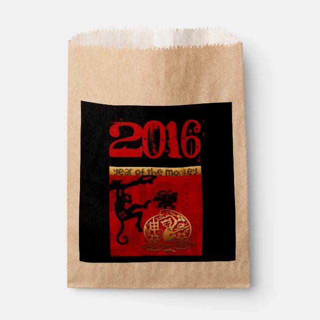 Cute Monkey Chinese Year Zodiac Birthday Favour Ba Favour Bags (Front)