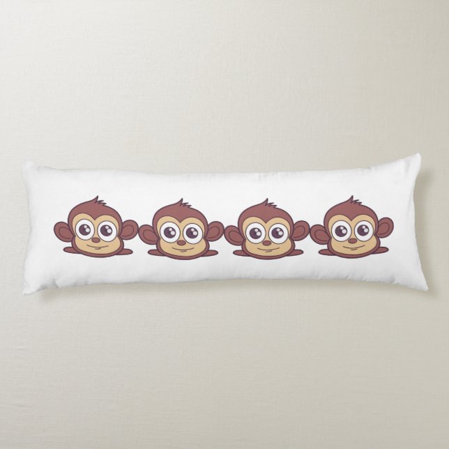 Cute monkey clipart body cushion (Back)