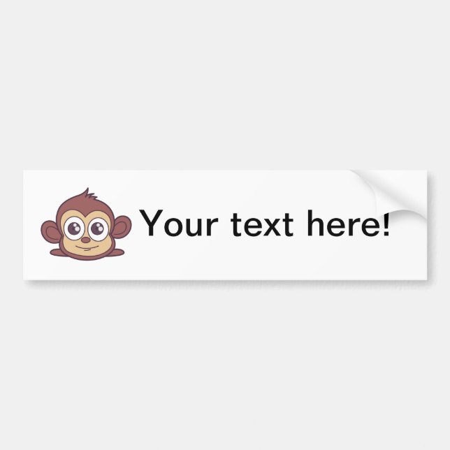 Cute monkey clipart bumper sticker (Front)