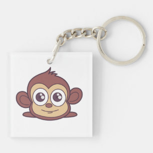 Cute monkey clipart key ring