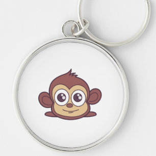Cute monkey clipart key ring