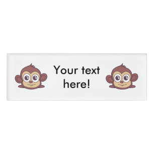 Cute monkey clipart name tag