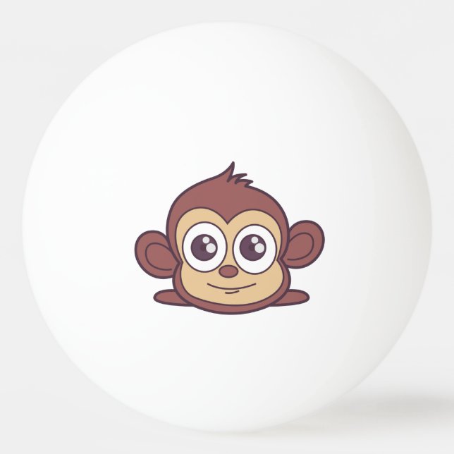 Cute monkey clipart ping pong ball (Back)