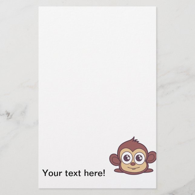 Cute monkey clipart stationery (Front)