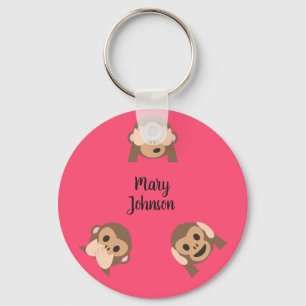 Cute Monkey Emojis Key Ring