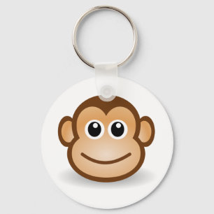 Cute Monkey Face Key Ring