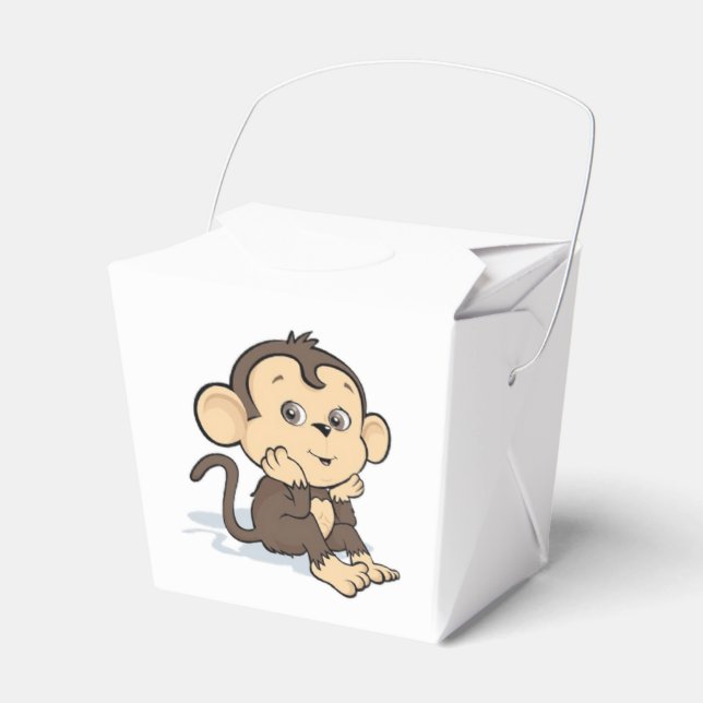 Cute Monkey  Favour Box (Front Side)
