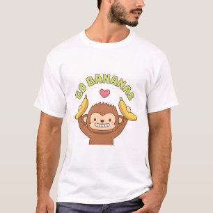 Cute Monkey Go Bananas T-Shirt