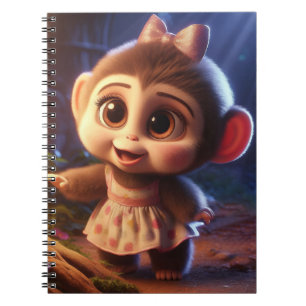 Cute monkey in a dress notebook
