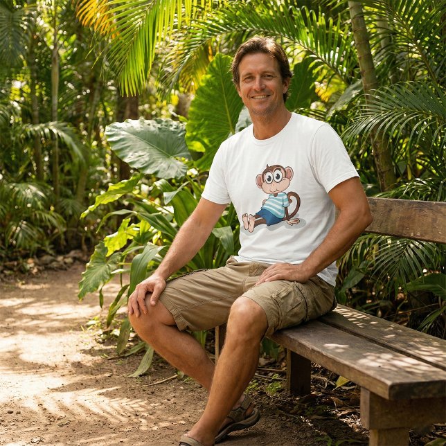 Cute Monkey in Blue Striped Shirt and Shorts (Creator Uploaded)