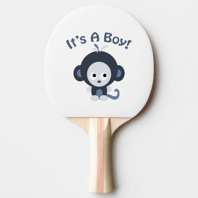Cute Monkey - It's a boy! Ping Pong Paddle (Front)