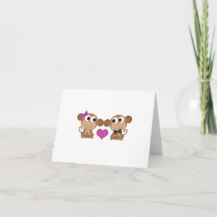 Cute Monkey Love Holiday Card