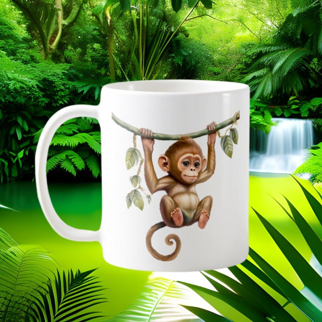 Cute monkey lovers add monogram coffee mug (Creator Uploaded)