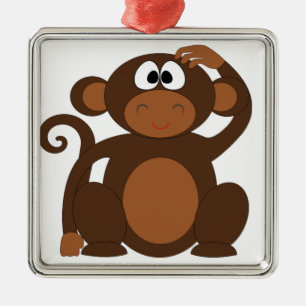 Cute Monkey Metal Tree Decoration