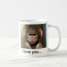 Cute Monkey Mug - I love you...