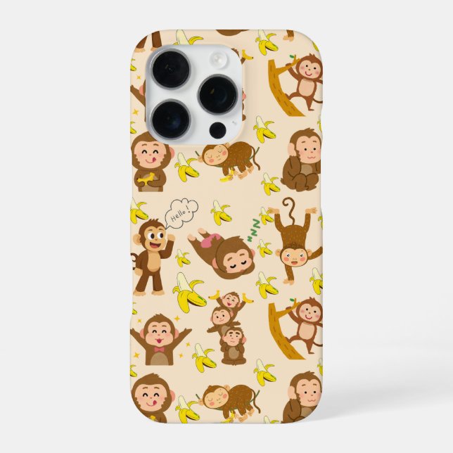 Cute Monkey Pattern Phone Case – Adorable Monkey D (Back)