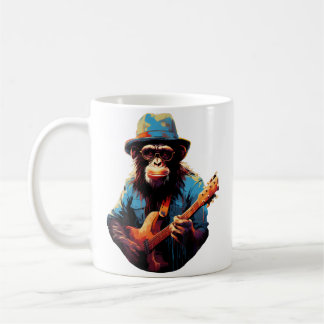 Cute Monkey Playing Guitar Monkeys Musician Music Coffee Mug