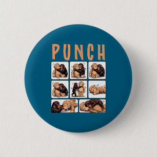 Cute monkey punch 6 cm round badge