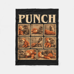 Cute monkey punch baby fleece blanket