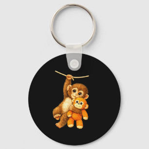 Cute monkey punch baby key ring