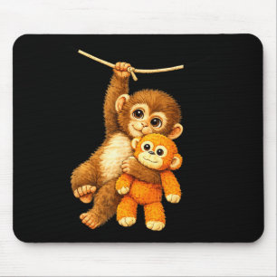 Cute monkey punch baby mouse mat